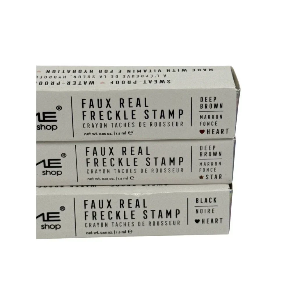 The Creme Shop Faux Freckle Stamp Black Brown Star Heart Eyeliner Set of 3 NEW
